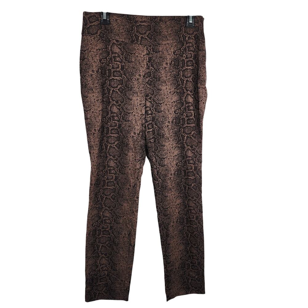 Susan Graver Womens Regular Ultra Stretch Jacquard Ankle Pant Size 10 Driftwood